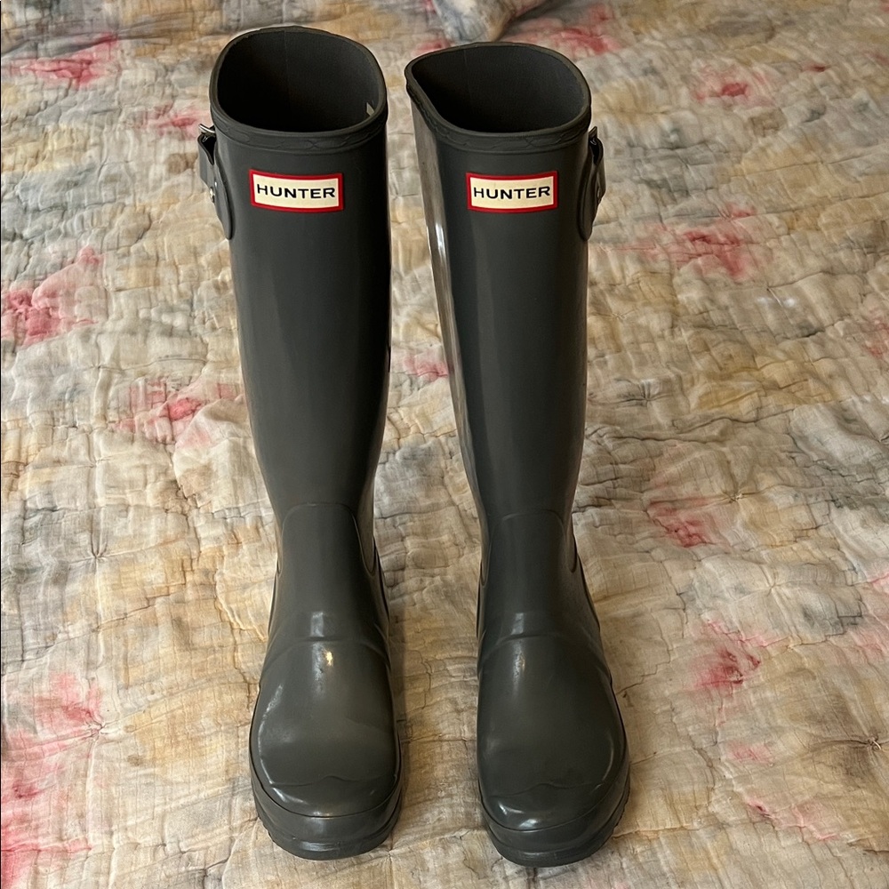 Hunter Dark Gray Tall Boots